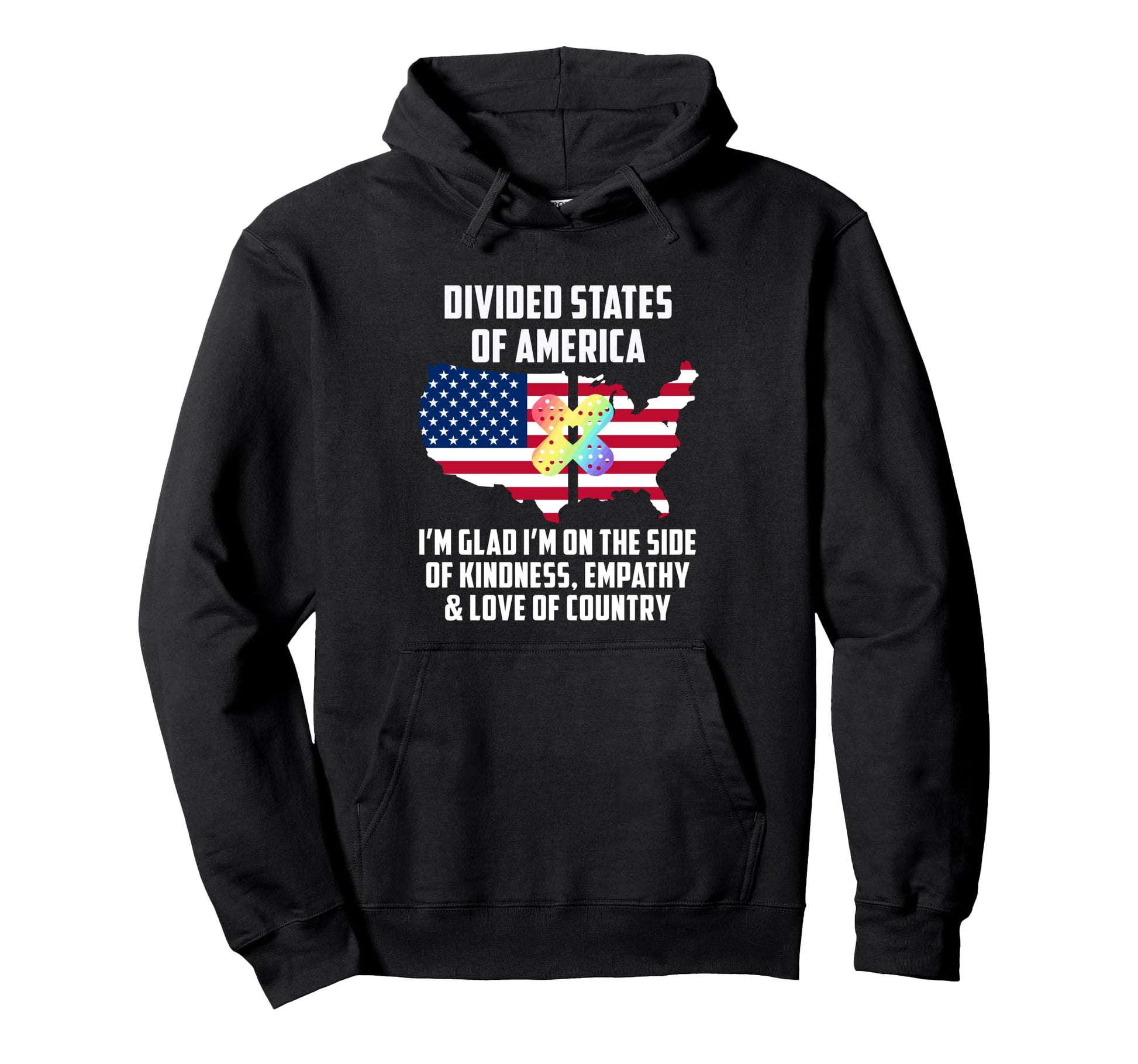 Divided States America Patriotic Hoodie - Casual Everyday Wear Men Women - T-Shirt, Sweatshirt, Hoodie