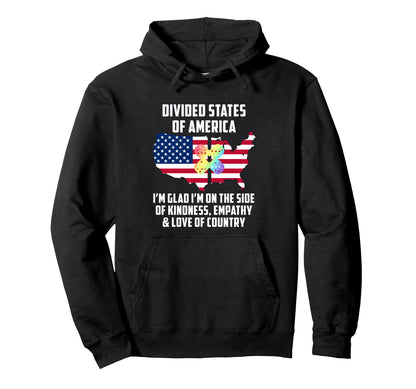 Divided States America Patriotic Hoodie - Casual Everyday Wear Men Women - T-Shirt, Sweatshirt, Hoodie