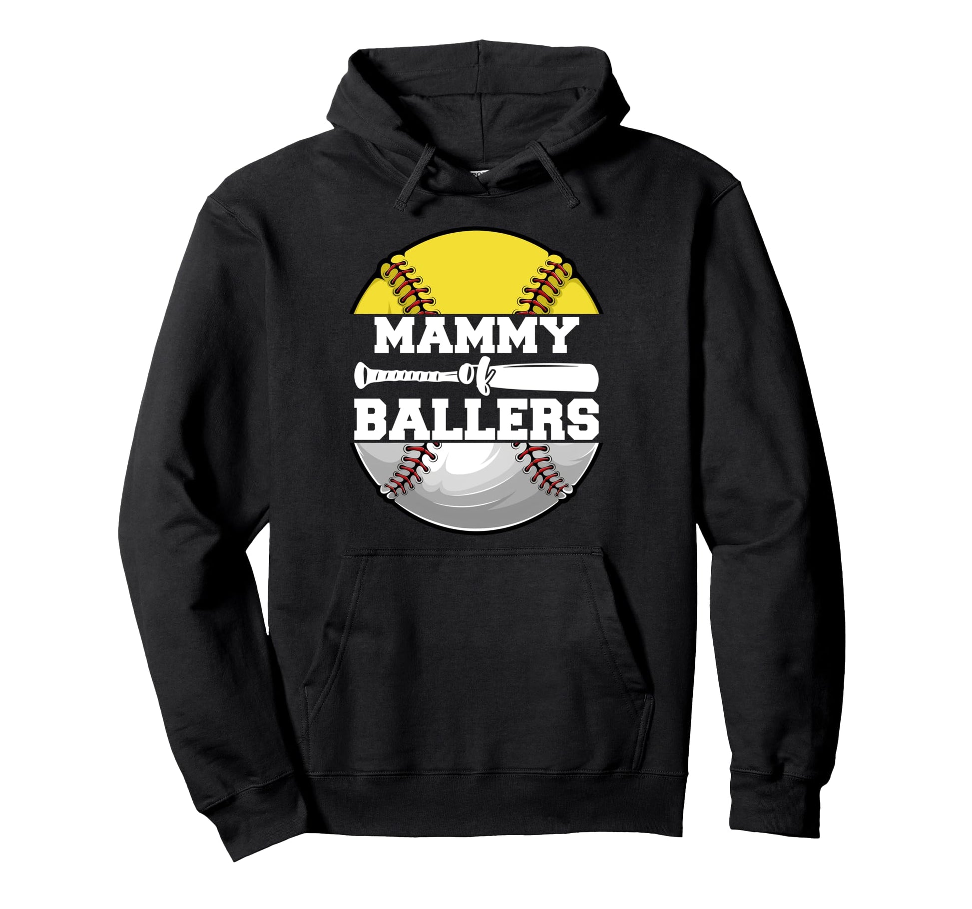 Mammy Ballers Funny Softball Hoodie - Fun Novelty Design for Adults - T-Shirt, Sweatshirt, Hoodie