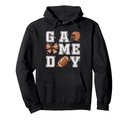 Football Coquette Bow Gameday Cheer Mom Hoodie - Novelty Apparel Unisex - T-Shirt, Sweatshirt, Hoodie