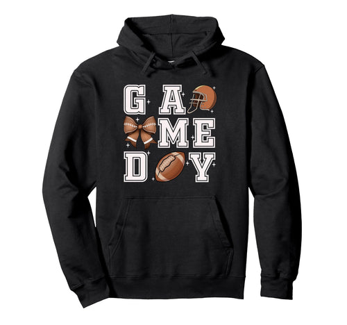 Football Coquette Bow Gameday Cheer Mom Hoodie - Novelty Apparel Unisex - T-Shirt, Sweatshirt, Hoodie