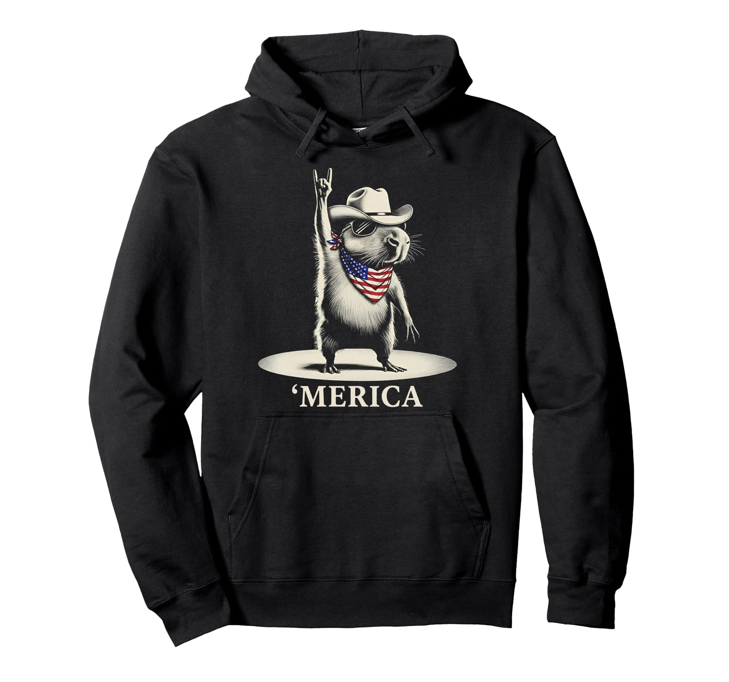 Usa Merica Capybara 4Th July Funny Hoodie - Fun Novelty Design for Adults - T-Shirt, Sweatshirt, Hoodie