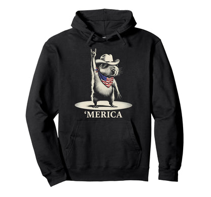 Usa Merica Capybara 4Th July Funny Hoodie - Fun Novelty Design for Adults - T-Shirt, Sweatshirt, Hoodie