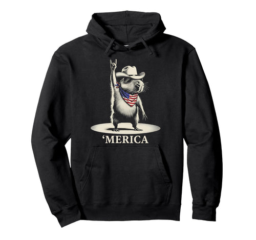 Usa Merica Capybara 4Th July Funny Hoodie - Fun Novelty Design for Adults - T-Shirt, Sweatshirt, Hoodie