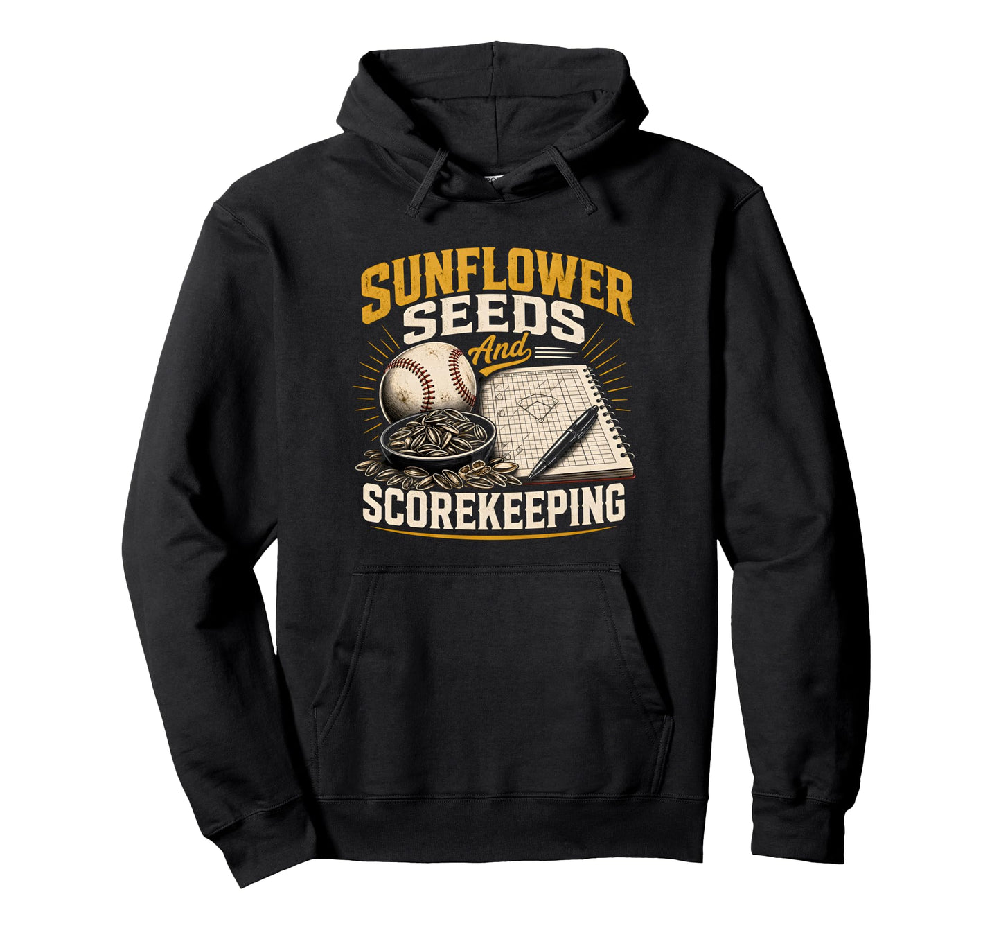 Funny Baseball Sunflower Seeds Joke Hoodie - Custom Art Print Men Women - T-Shirt, Sweatshirt, Hoodie