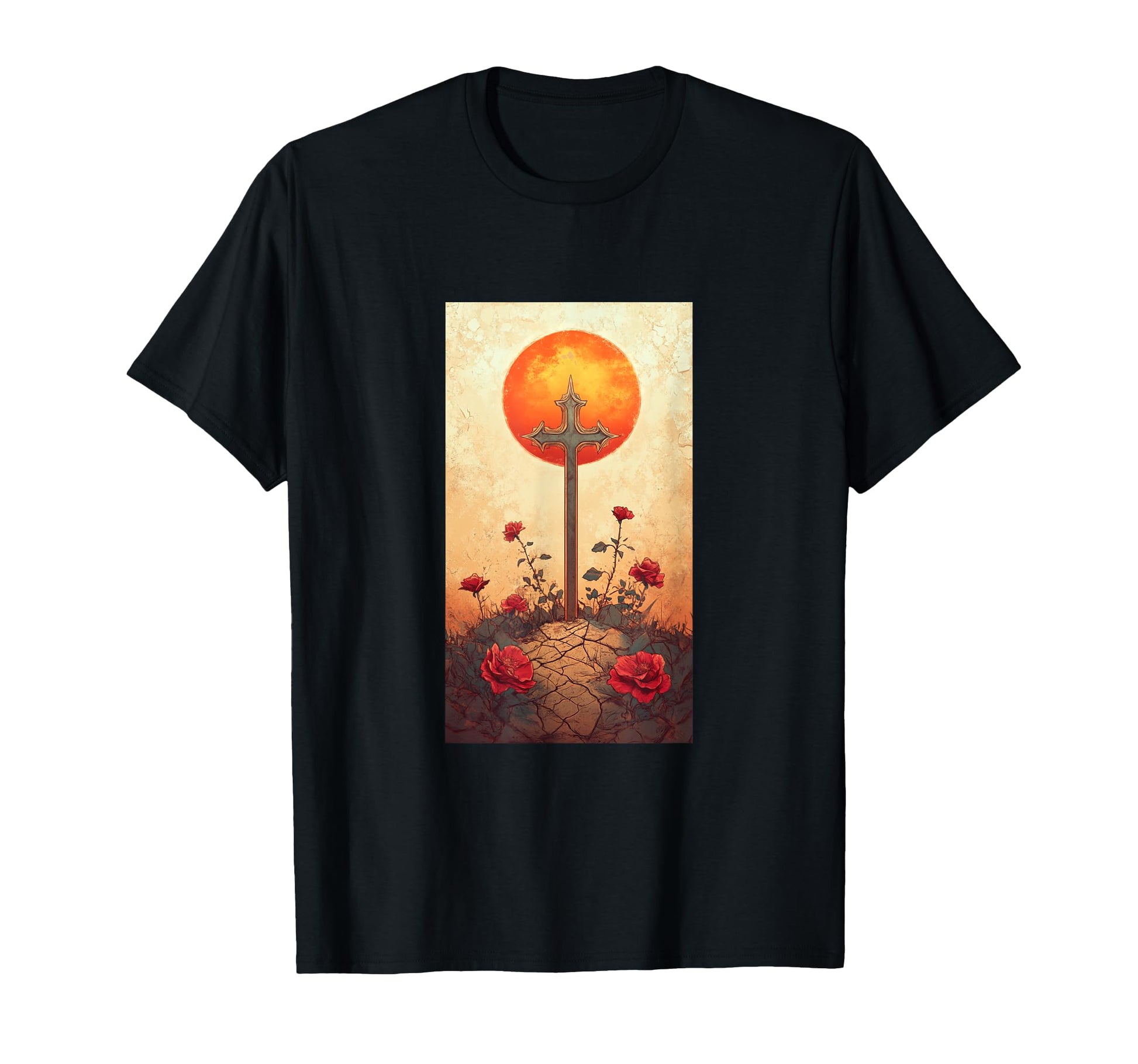 Gothic Cross Grunge Aesthetic Y2K Goth T-Shirt - Custom Art Print Unisex - T-Shirt, Sweatshirt, Hoodie