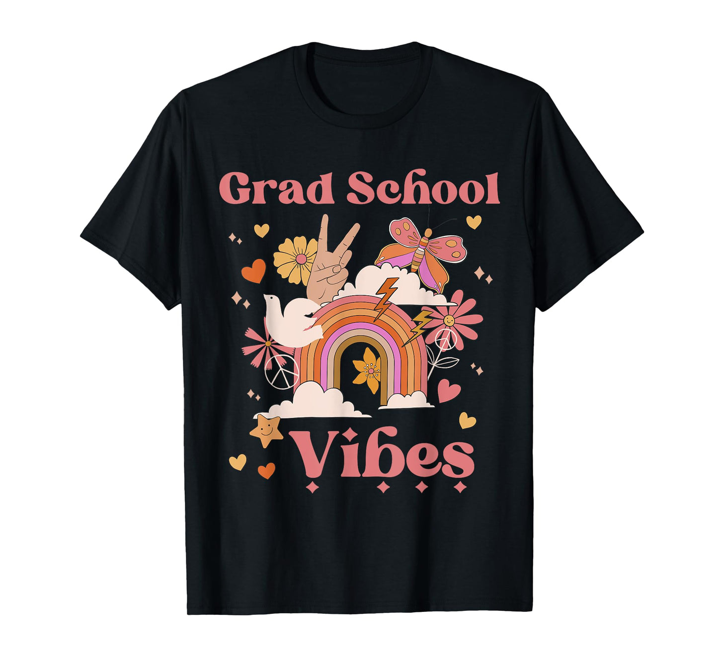 Grad School Vibes Graduate College T-Shirt - Aesthetic Graphic for Adults - T-Shirt, Sweatshirt, Hoodie