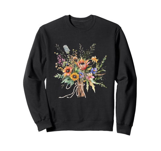 Womens Beautiful Floral Boho Sweatshirt - Unique Graphic Men Women - T-Shirt, Sweatshirt, Hoodie