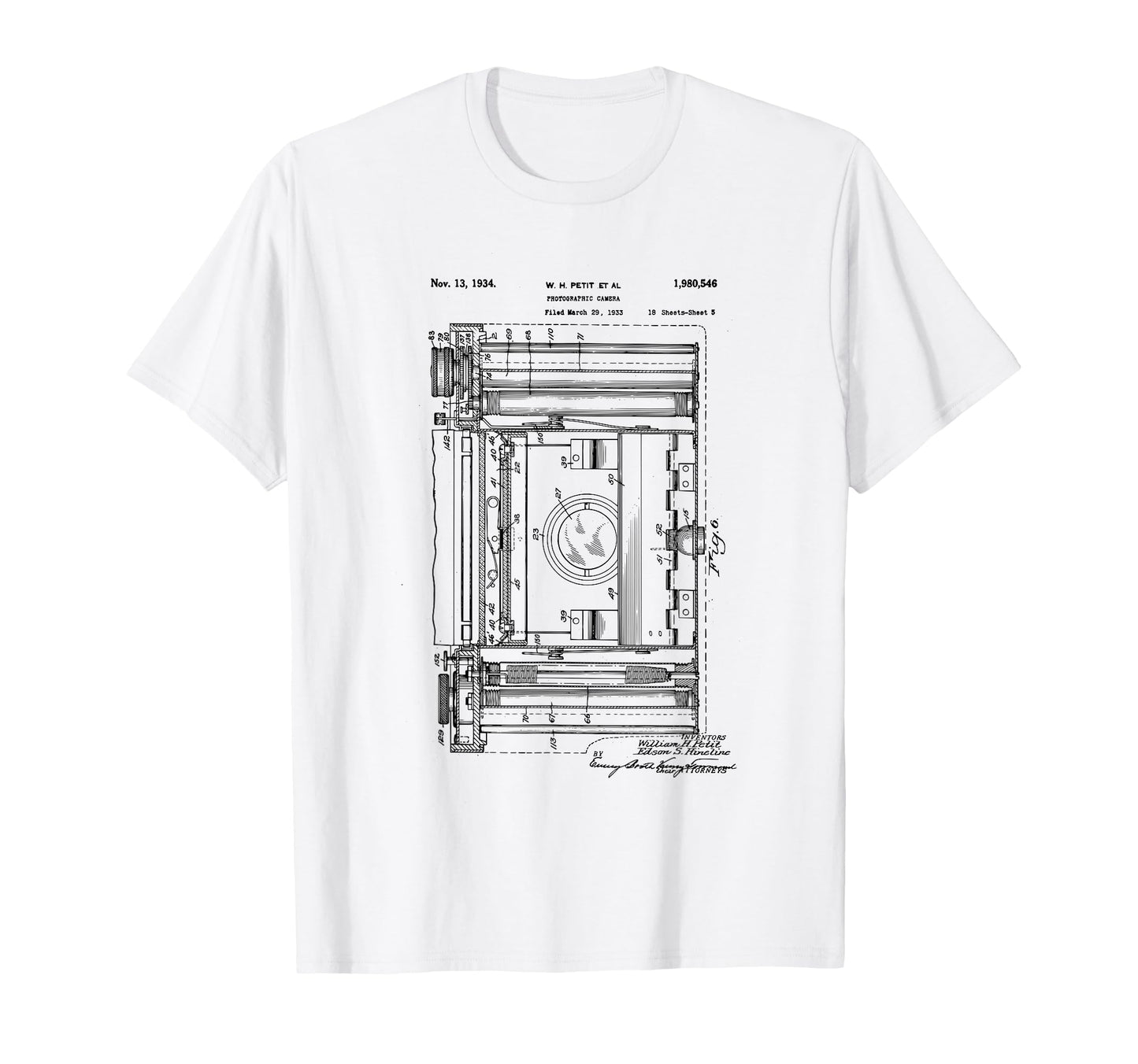 Camera Photographic Patent 1934 T-Shirt - Casual Everyday Wear Unisex - T-Shirt, Sweatshirt, Hoodie