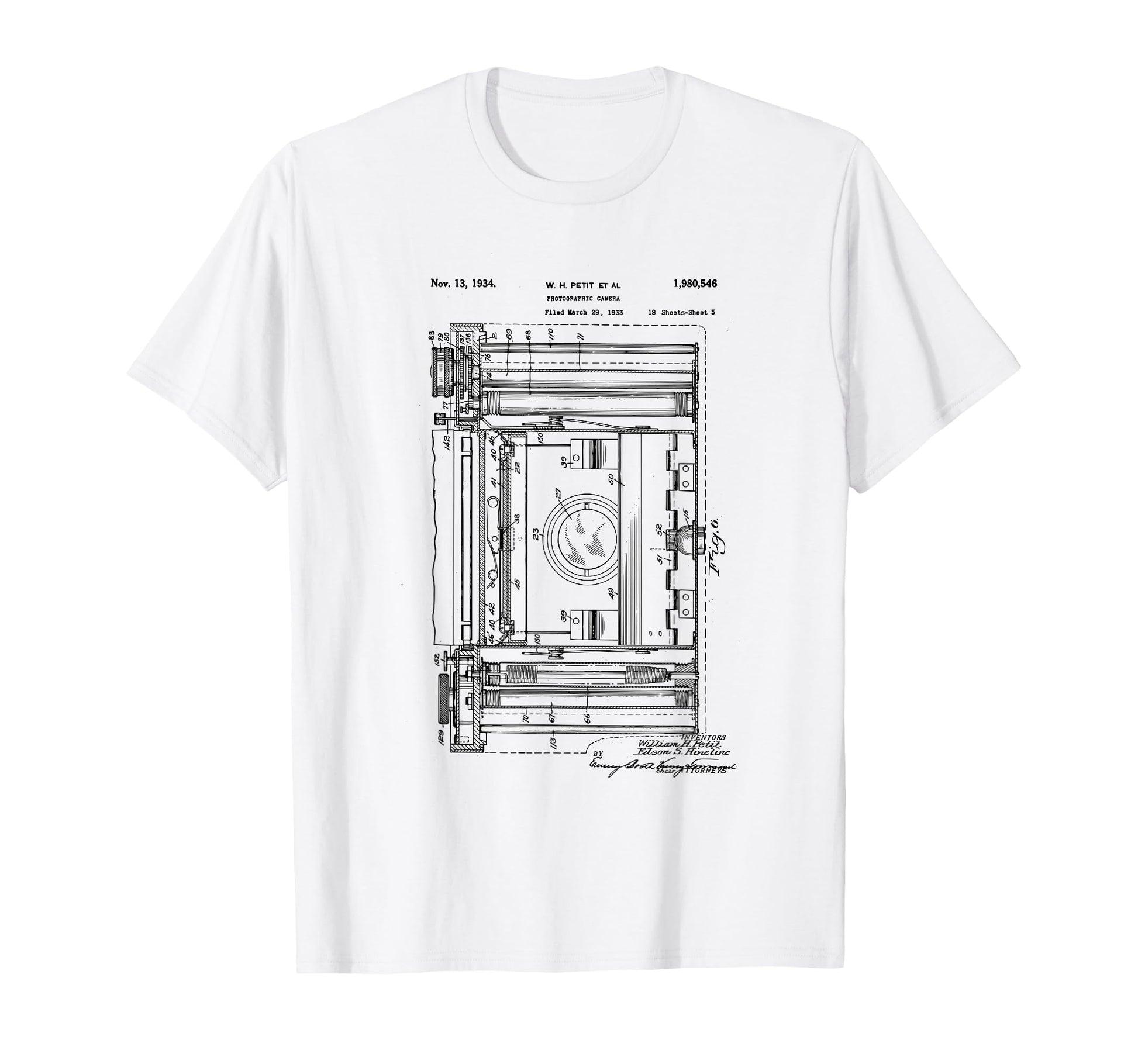Camera Photographic Patent 1934 T-Shirt - Casual Everyday Wear Unisex - T-Shirt, Sweatshirt, Hoodie