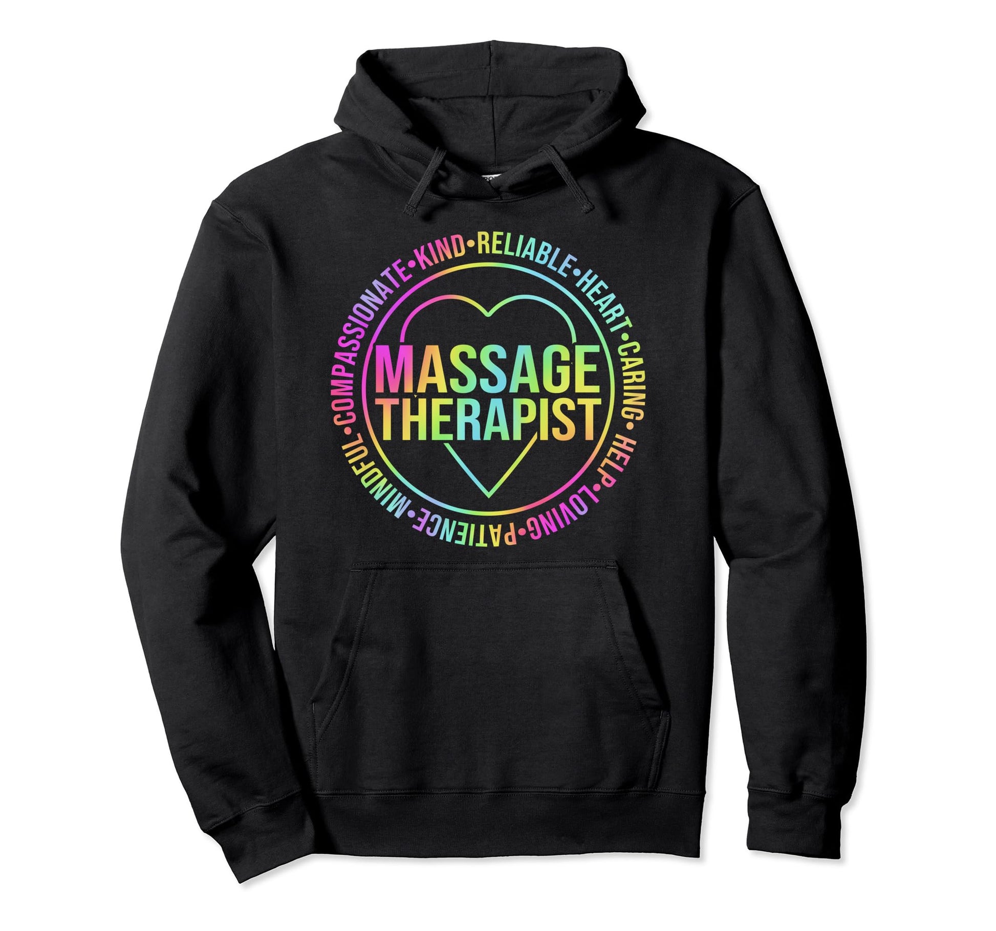 Rainbow Massage Lovers Massage Therapist Hoodie - Graphic Print Unisex - T-Shirt, Sweatshirt, Hoodie