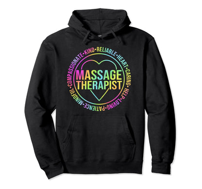 Rainbow Massage Lovers Massage Therapist Hoodie - Graphic Print Unisex - T-Shirt, Sweatshirt, Hoodie