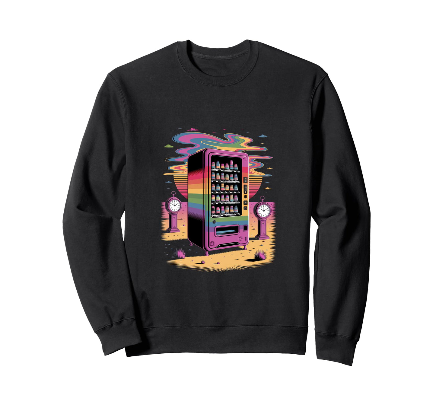 Time Snack Machine Surreal Sweatshirt - Aesthetic Graphic for Adults - T-Shirt, Sweatshirt, Hoodie