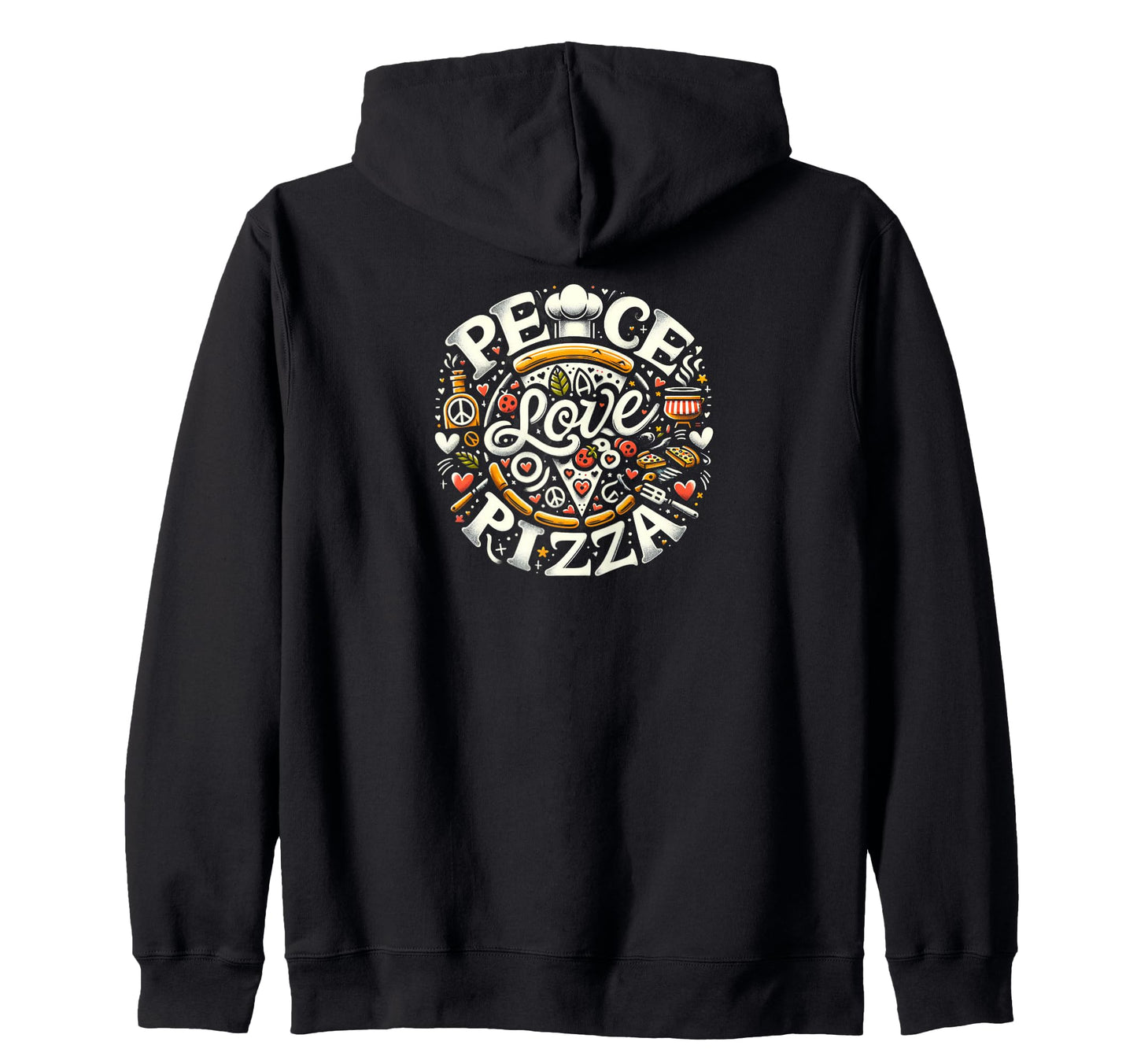 Gourmet Peace Love Pizza Collection Sweatshirt - Trendy Graphic for Adults - T-Shirt, Sweatshirt, Hoodie