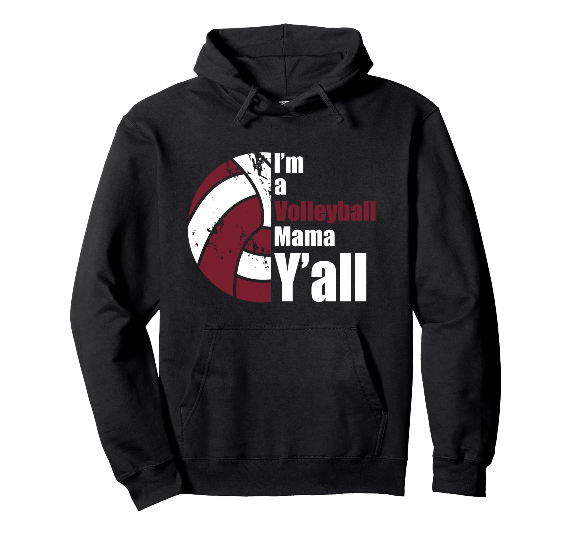 Maroon White Volleyball Mom Funny Mothers Hoodie - Streetwear Style Unisex - T-Shirt, Sweatshirt, Hoodie