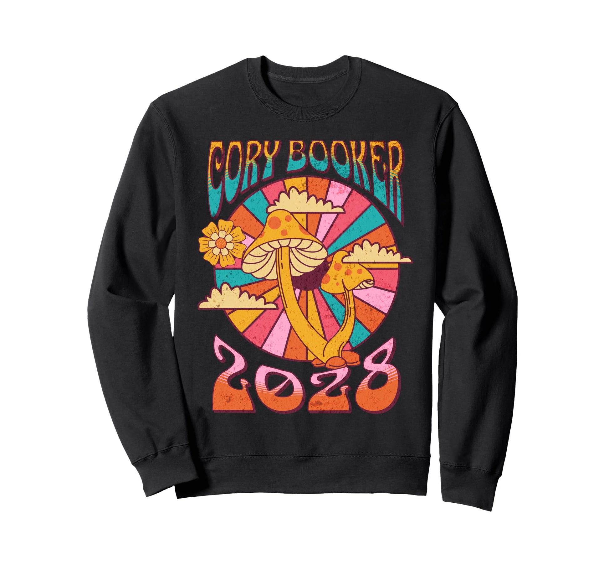 Cory Booker 2028 Mushroom Boho Sweatshirt - Custom Art Print for Adults - T-Shirt, Sweatshirt, Hoodie