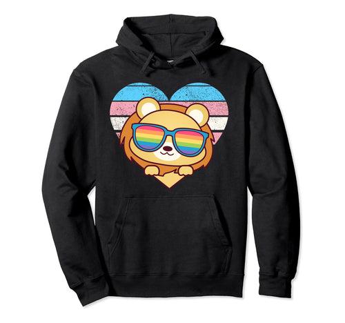 Lion Pride Trans Flag Rainbow Sunglasses Hoodie - Unique Graphic Men Women - T-Shirt, Sweatshirt, Hoodie