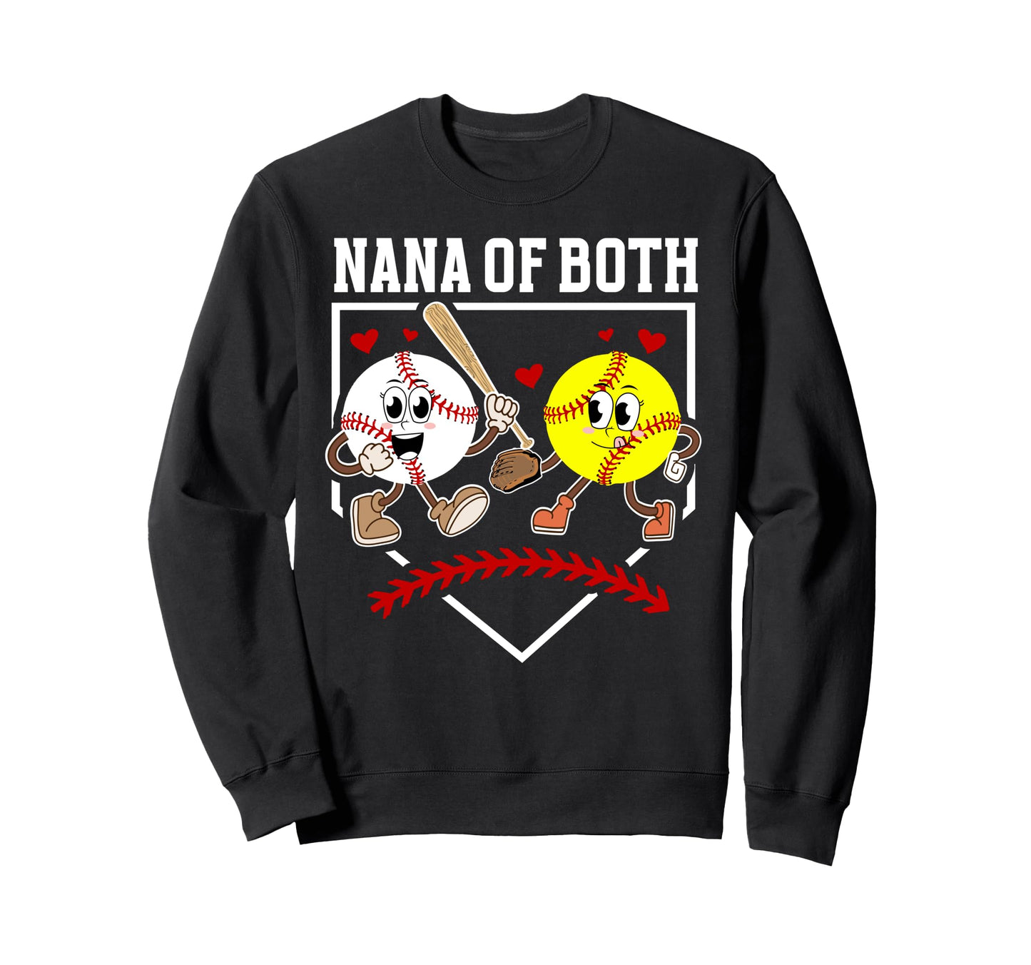 Nana Both Proud Softball Sweatshirt - Aesthetic Graphic for Adults - T-Shirt, Sweatshirt, Hoodie