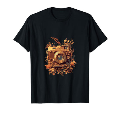 Camera Floral Art Photography T-Shirt - Casual Everyday Wear Men Women - T-Shirt, Sweatshirt, Hoodie
