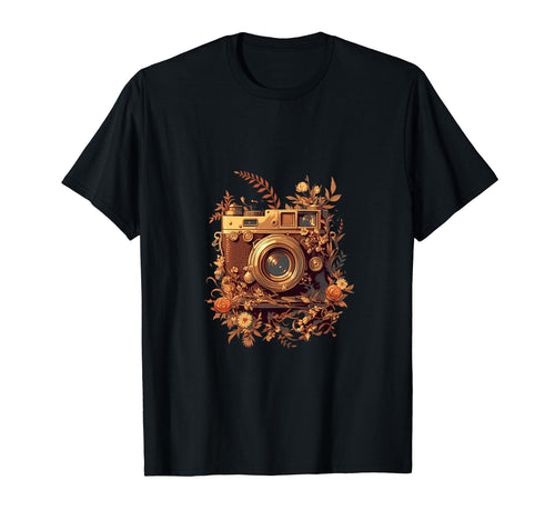 Camera Floral Art Photography T-Shirt - Casual Everyday Wear Men Women - T-Shirt, Sweatshirt, Hoodie
