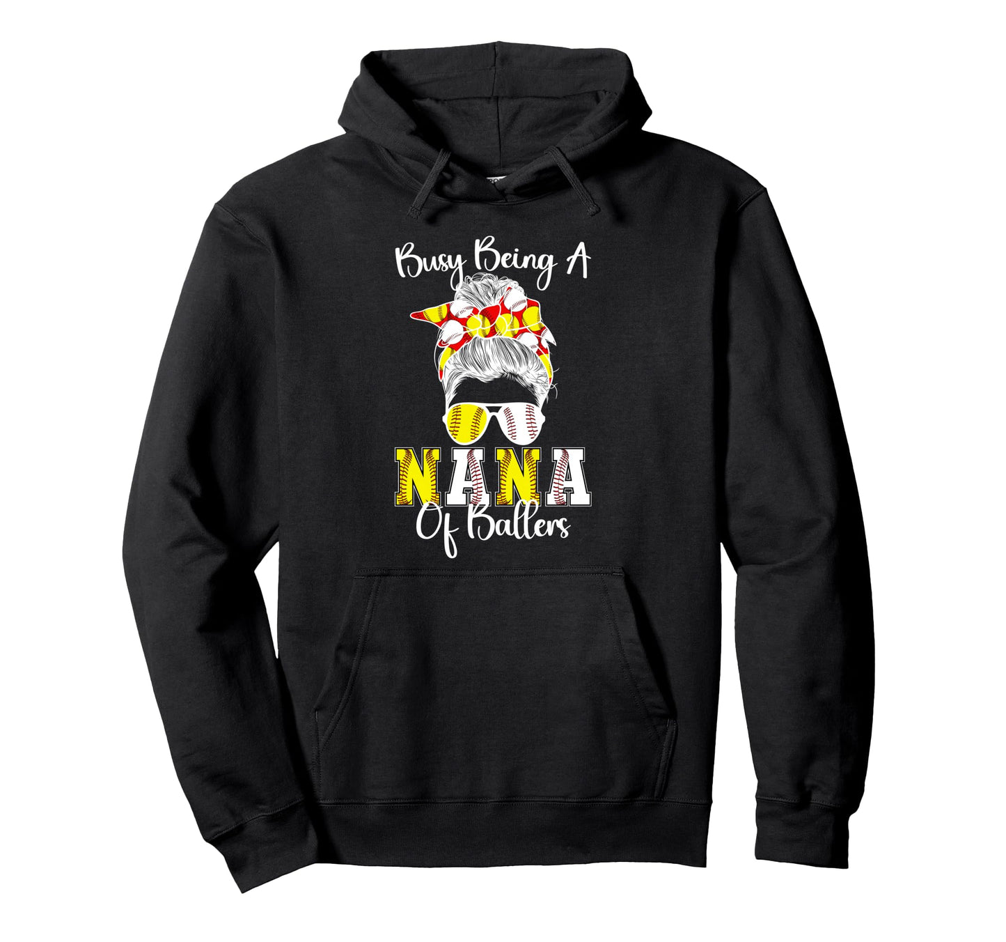 Softball Baseball Nana Ballers Baseball Hoodie - Novelty Apparel Men Women - T-Shirt, Sweatshirt, Hoodie