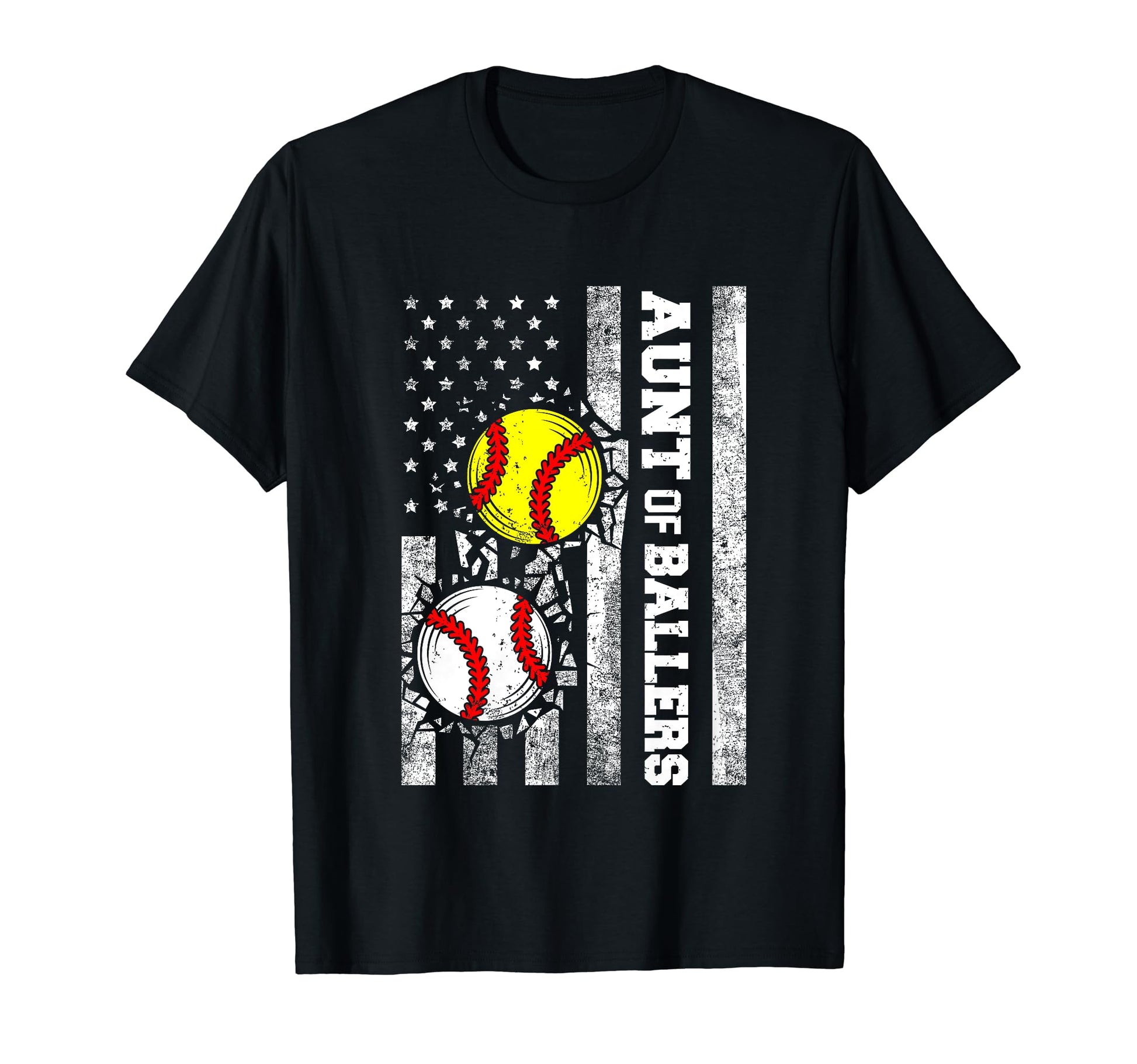 Aunt Ballers Funny Usa Flag Baseball T-Shirt - Trendy Graphic Unisex - T-Shirt, Sweatshirt, Hoodie