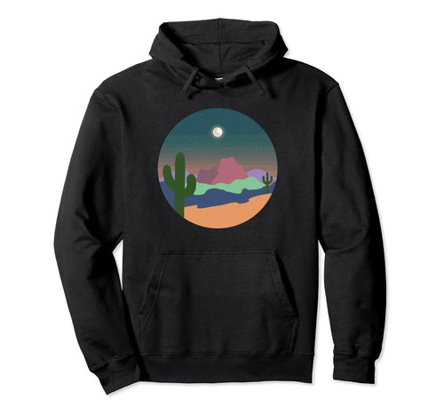 Boho Desert Cactus Moon Western Hoodie - Fun Novelty Design Men Women - T-Shirt, Sweatshirt, Hoodie