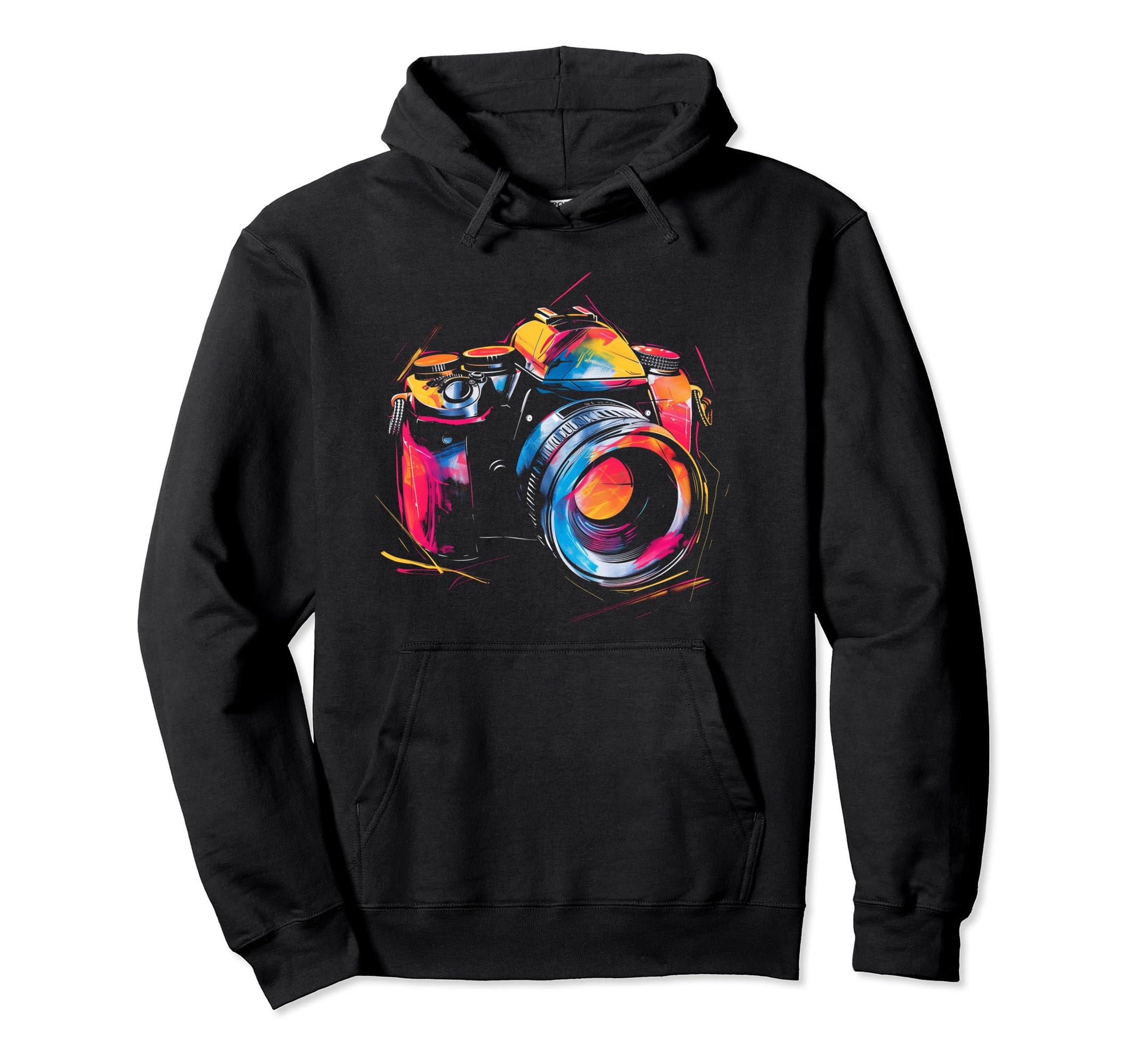 Camera Photography Watercolor Art Hoodie - Unique Graphic Men Women - T-Shirt, Sweatshirt, Hoodie