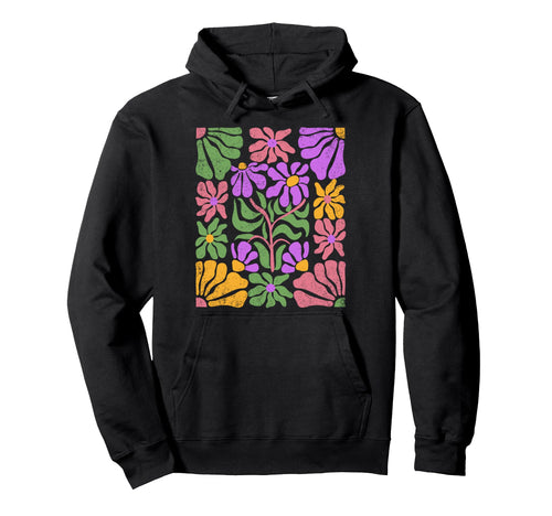 Boho Abstract Flowers Hoodie - Novelty Apparel for Adults - T-Shirt, Sweatshirt, Hoodie
