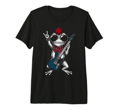 Funny Frog Playing Guitar Usa T-Shirt - Custom Art Print Men Women - T-Shirt, Sweatshirt, Hoodie