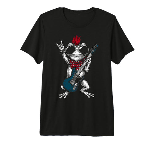 Funny Frog Playing Guitar Usa T-Shirt - Custom Art Print Men Women - T-Shirt, Sweatshirt, Hoodie