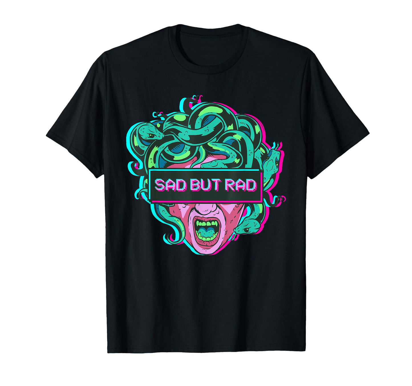 Sad But Rad Medusa Statue Vaporwave T-Shirt - Minimalist Print for Adults - T-Shirt, Sweatshirt, Hoodie