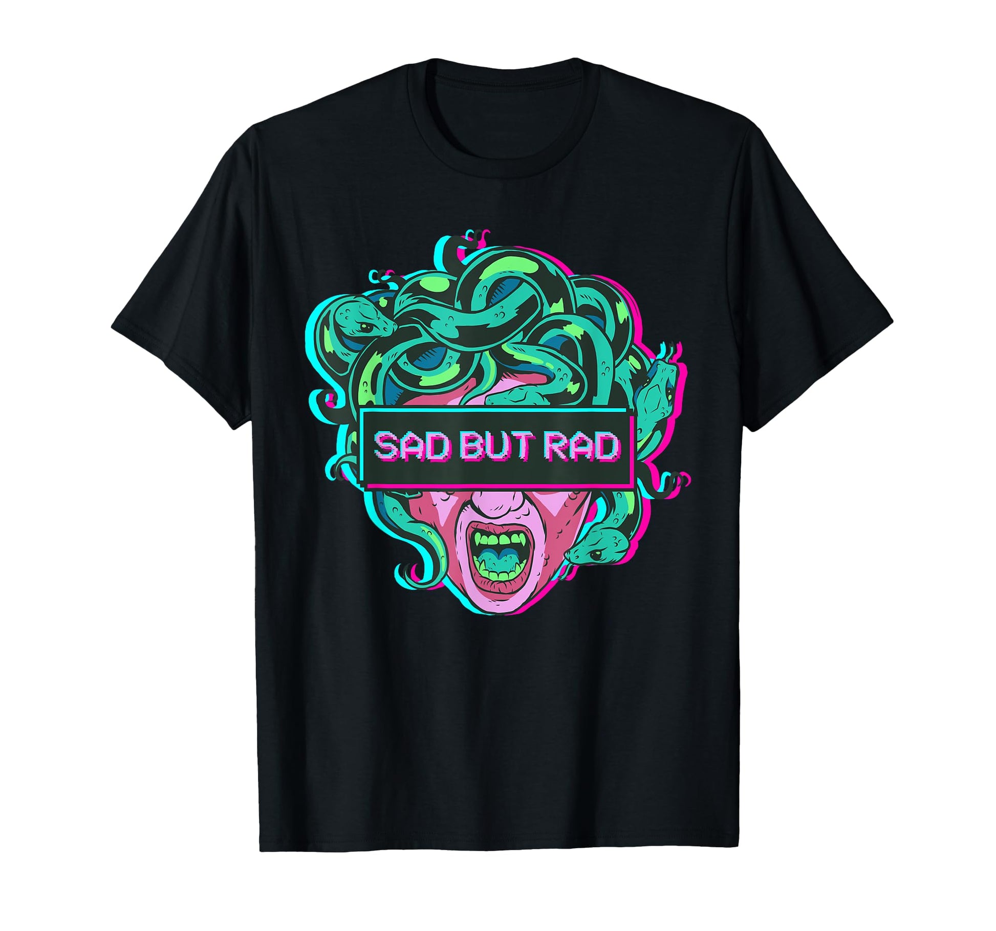 Sad But Rad Medusa Statue Vaporwave T-Shirt - Minimalist Print for Adults - T-Shirt, Sweatshirt, Hoodie