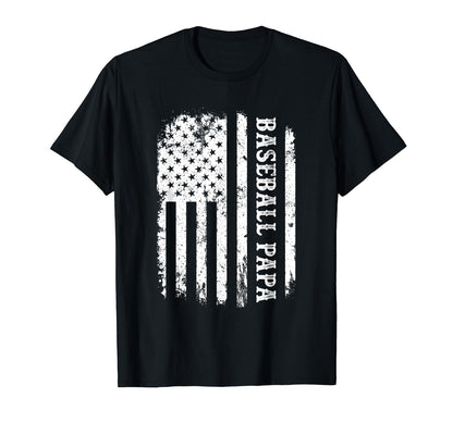 American Flag Baseball Papa Gifts T-Shirt - Unique Graphic Men Women - T-Shirt, Sweatshirt, Hoodie