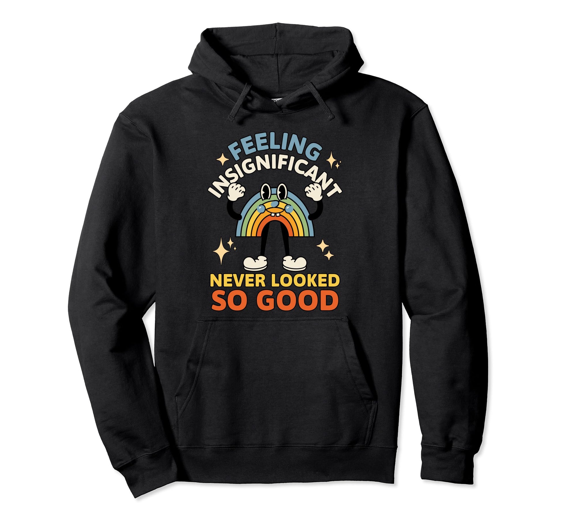 Rainbow Cartoon Existential Dread Hoodie - Fun Novelty Design Men Women - T-Shirt, Sweatshirt, Hoodie