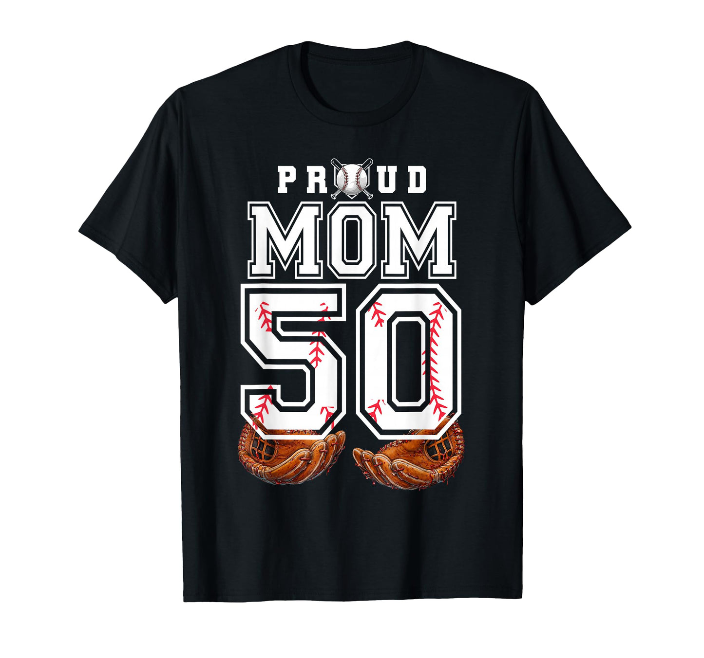 Proud Mom Baseball Player Number 50 T-Shirt - Aesthetic Graphic Unisex - T-Shirt, Sweatshirt, Hoodie