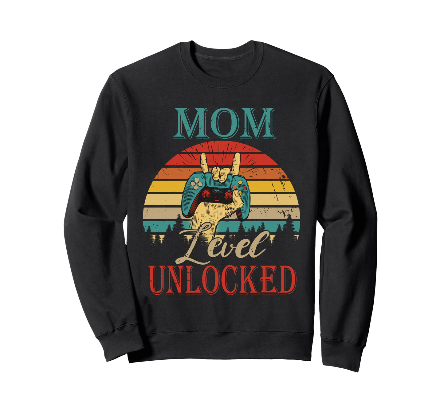 Mom Level Unlocked Game Controllers Sweatshirt - Minimalist Print Men Women - T-Shirt, Sweatshirt, Hoodie