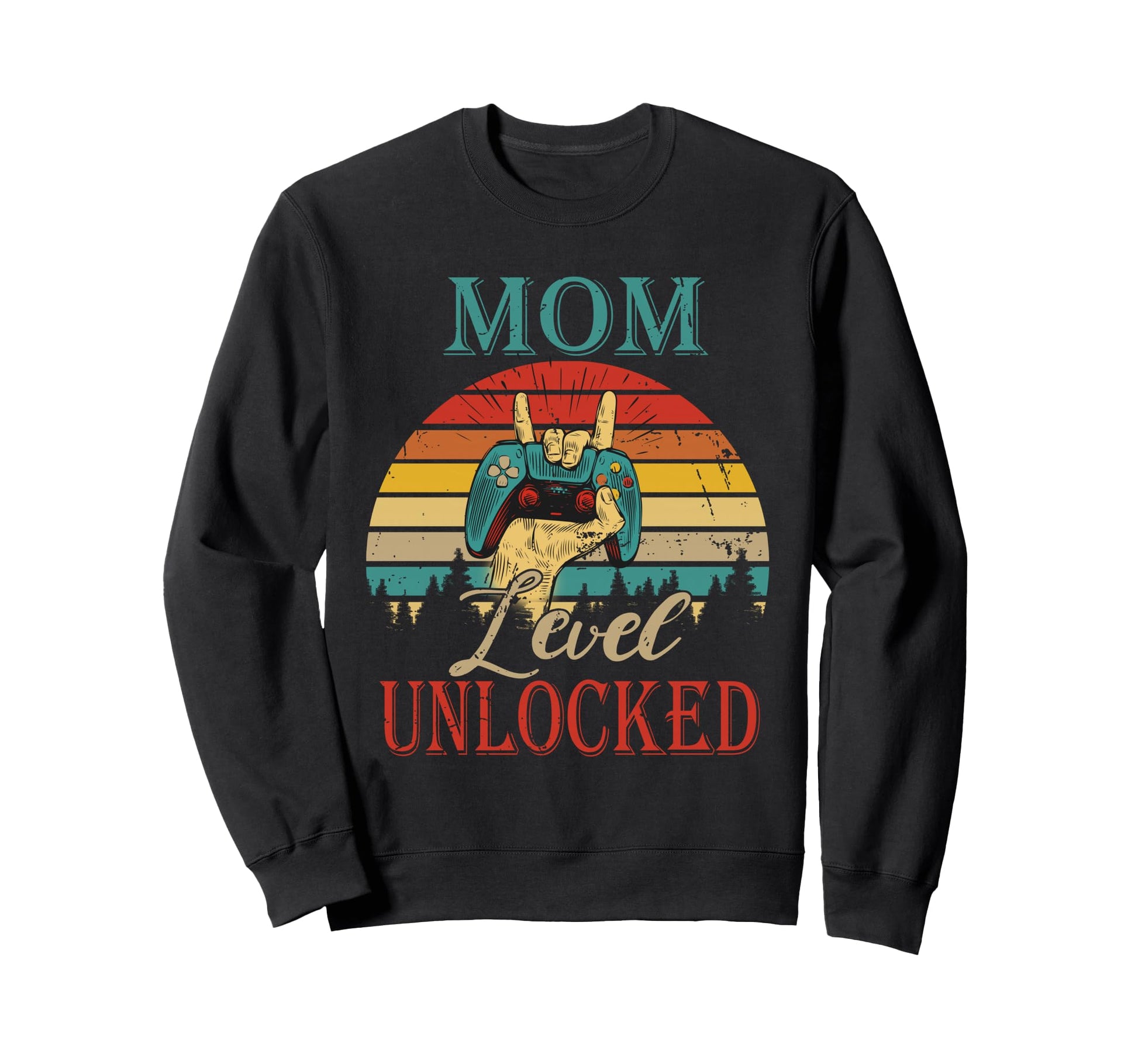 Mom Level Unlocked Game Controllers Sweatshirt - Minimalist Print Men Women - T-Shirt, Sweatshirt, Hoodie