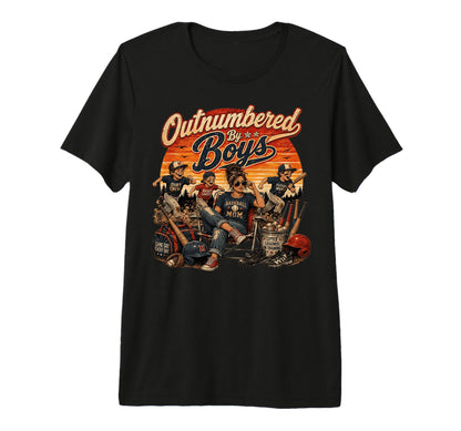 Outnumbered Funny Baseball Mom Tri T-Shirt - Minimalist Print Men Women - T-Shirt, Sweatshirt, Hoodie