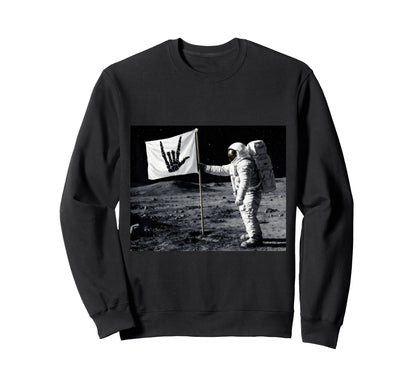 Astronaut Rock Skeleton Moon Sweatshirt - Aesthetic Graphic for Adults - T-Shirt, Sweatshirt, Hoodie