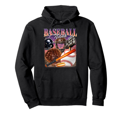 Baseball Nana Bootleg 90S Grandma Hoodie - Custom Art Print Men Women - T-Shirt, Sweatshirt, Hoodie