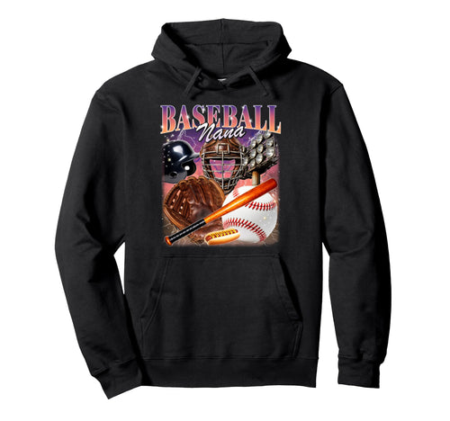 Baseball Nana Bootleg 90S Grandma Hoodie - Custom Art Print Men Women - T-Shirt, Sweatshirt, Hoodie