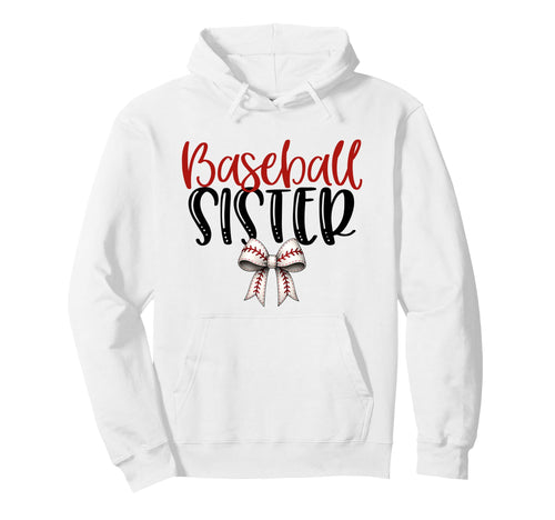 Baseball Sister Coquette Bow Game Day Hoodie - Graphic Print for Adults - T-Shirt, Sweatshirt, Hoodie