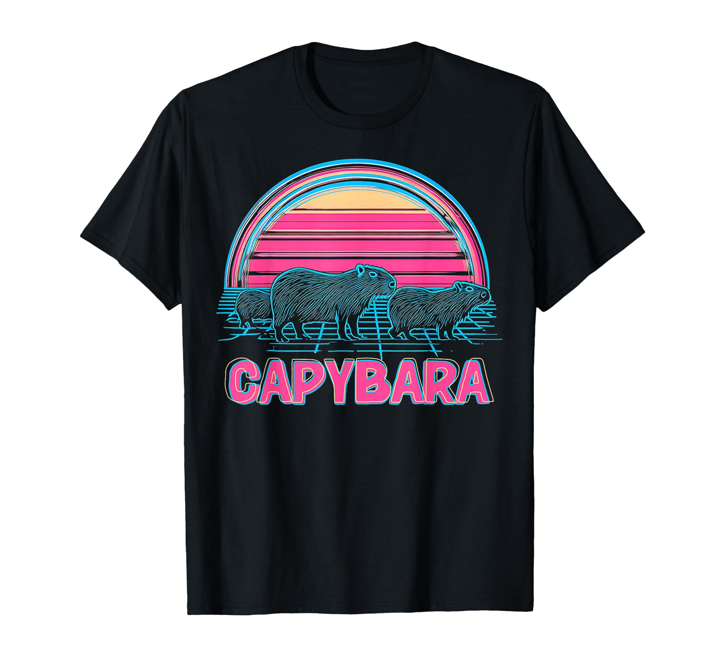 Capybara Capibara Vaporwave T-Shirt - Casual Everyday Wear Unisex - T-Shirt, Sweatshirt, Hoodie