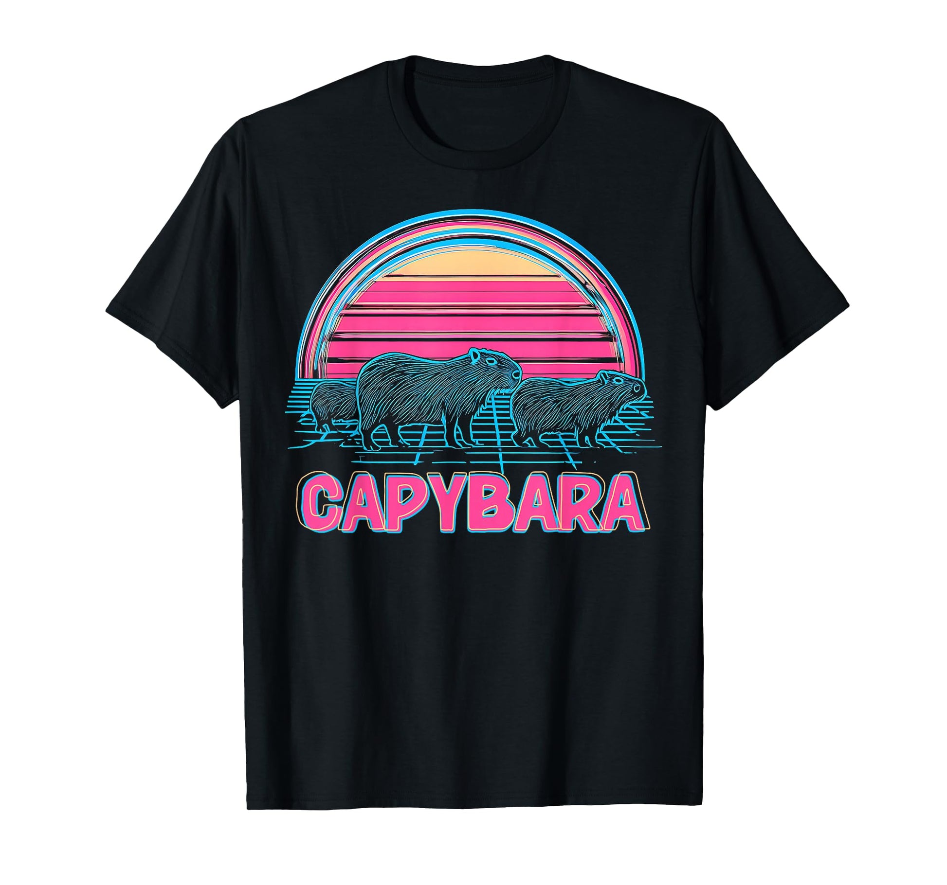 Capybara Capibara Vaporwave T-Shirt - Casual Everyday Wear Unisex - T-Shirt, Sweatshirt, Hoodie