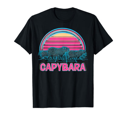 Capybara Capibara Vaporwave T-Shirt - Casual Everyday Wear Unisex - T-Shirt, Sweatshirt, Hoodie