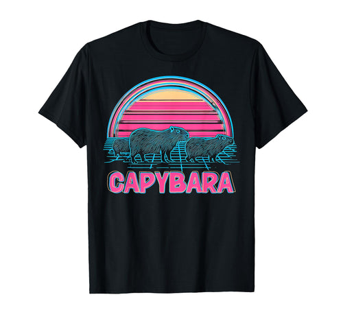 Capybara Capibara Vaporwave T-Shirt - Casual Everyday Wear Unisex - T-Shirt, Sweatshirt, Hoodie