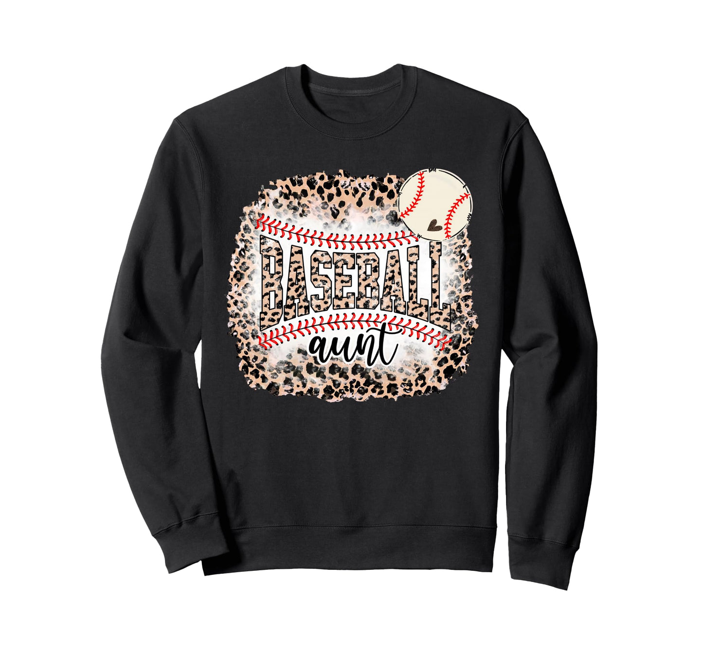 Baseball Aunt Leopard Softball Auntie Sweatshirt - Streetwear Style Unisex - T-Shirt, Sweatshirt, Hoodie