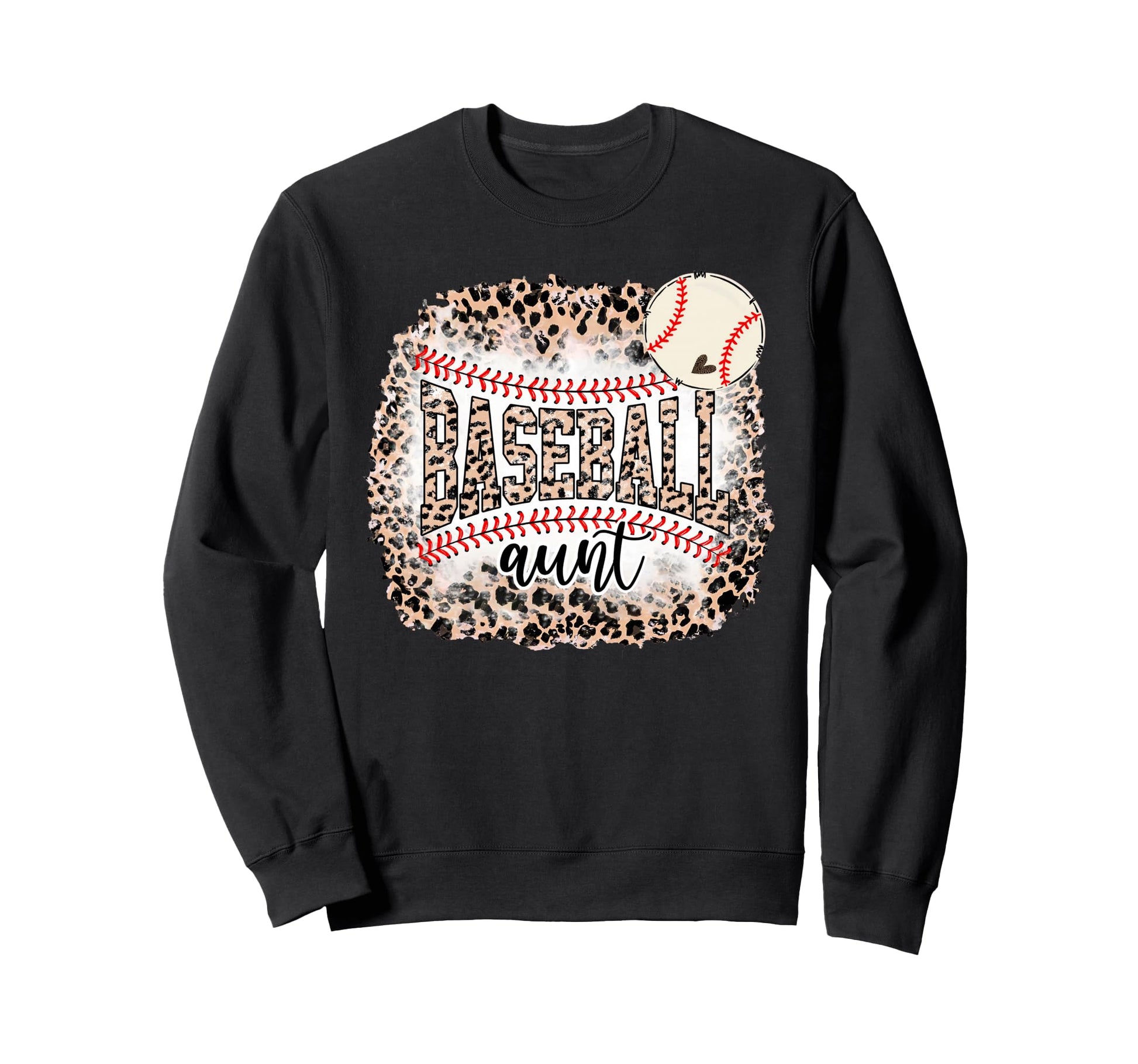 Baseball Aunt Leopard Softball Auntie Sweatshirt - Streetwear Style Unisex - T-Shirt, Sweatshirt, Hoodie