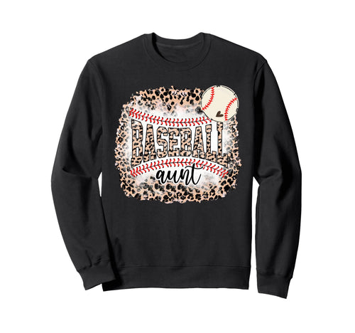 Baseball Aunt Leopard Softball Auntie Sweatshirt - Streetwear Style Unisex - T-Shirt, Sweatshirt, Hoodie